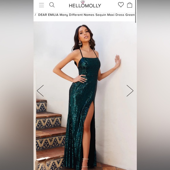 hello molly green sequin dress Green Satin Long Sleeve Mini Dress main image 0
